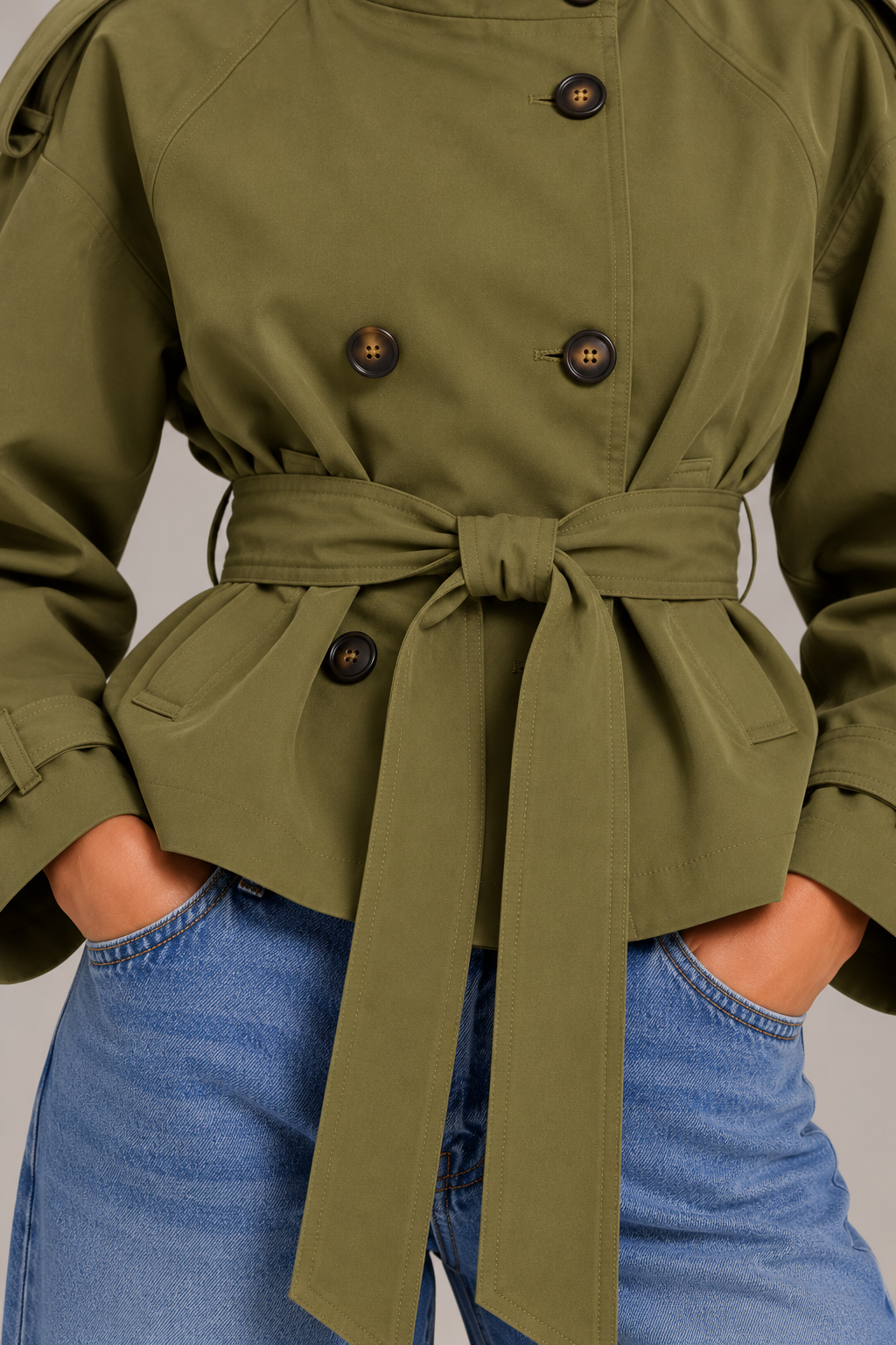 MISS MONDAY | TRENCH CORTO CON CINTURA