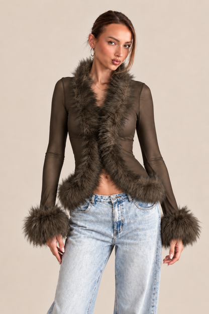MISS MONDAY | TOP TRASPARENTE FERRYHILL FUR