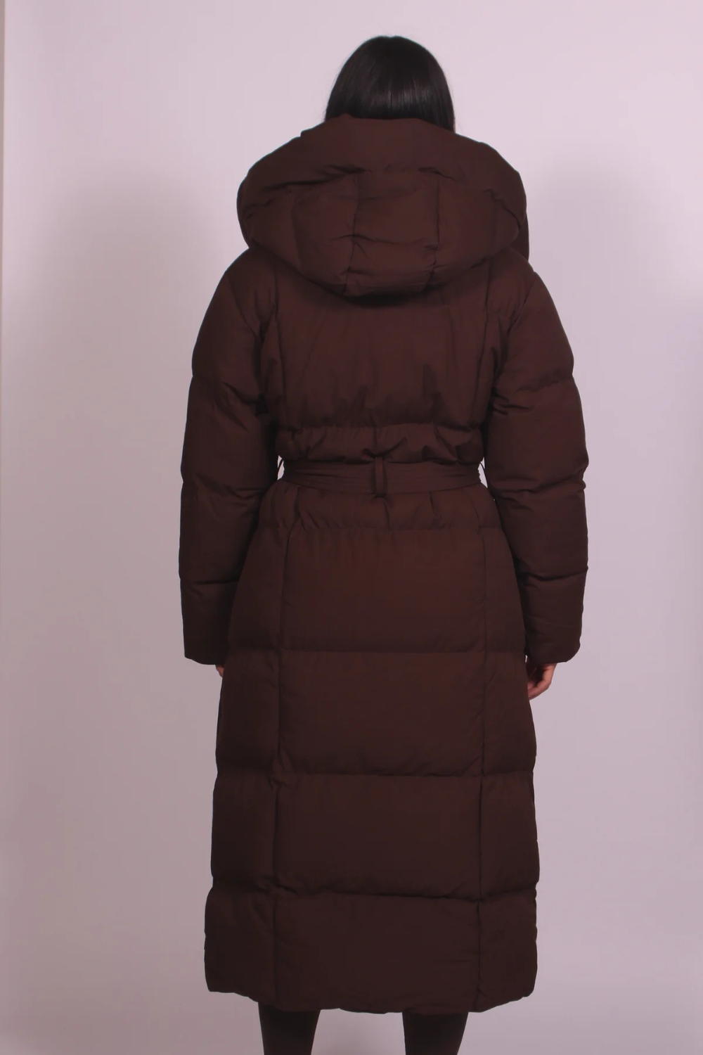 MISS MONDAY | LONG BELTED QUILTED PUFFER COAT