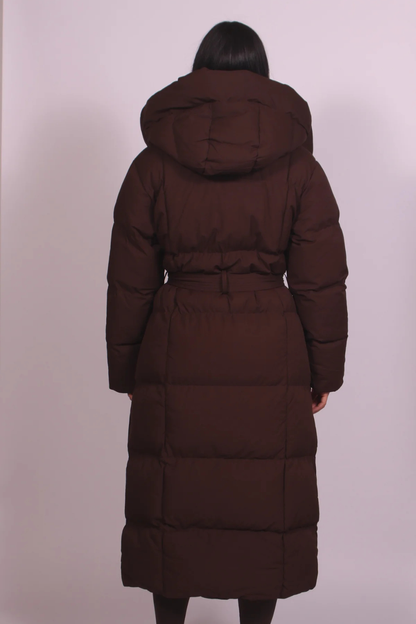 MISS MONDAY | LONG BELTED QUILTED PUFFER COAT