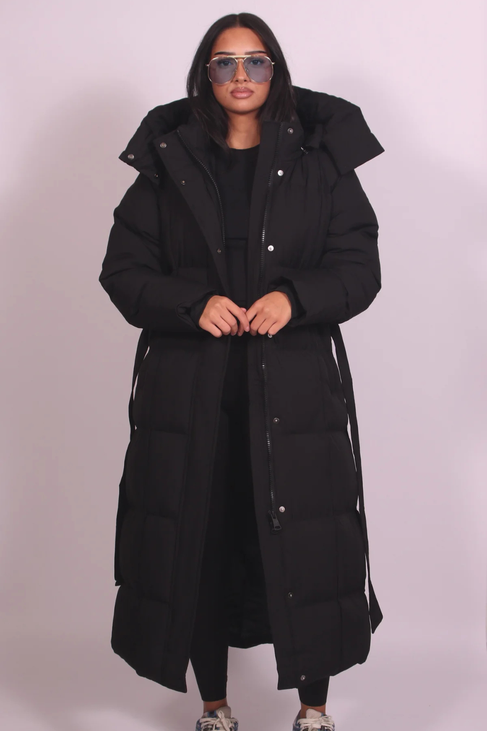 MISS MONDAY | LONG BELTED QUILTED PUFFER COAT