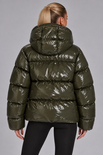 MISS MONDAY | SHINY CROPPED PUFFER JACKET