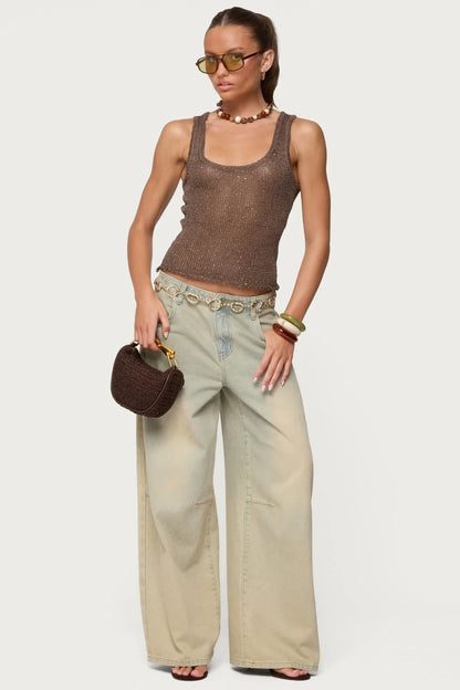 MISS MONDAY | STRICK-TANKTOP ELVIRA MIT PAILLETTEN