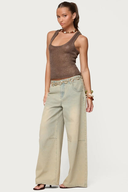 MISS MONDAY | STRICK-TANKTOP ELVIRA MIT PAILLETTEN