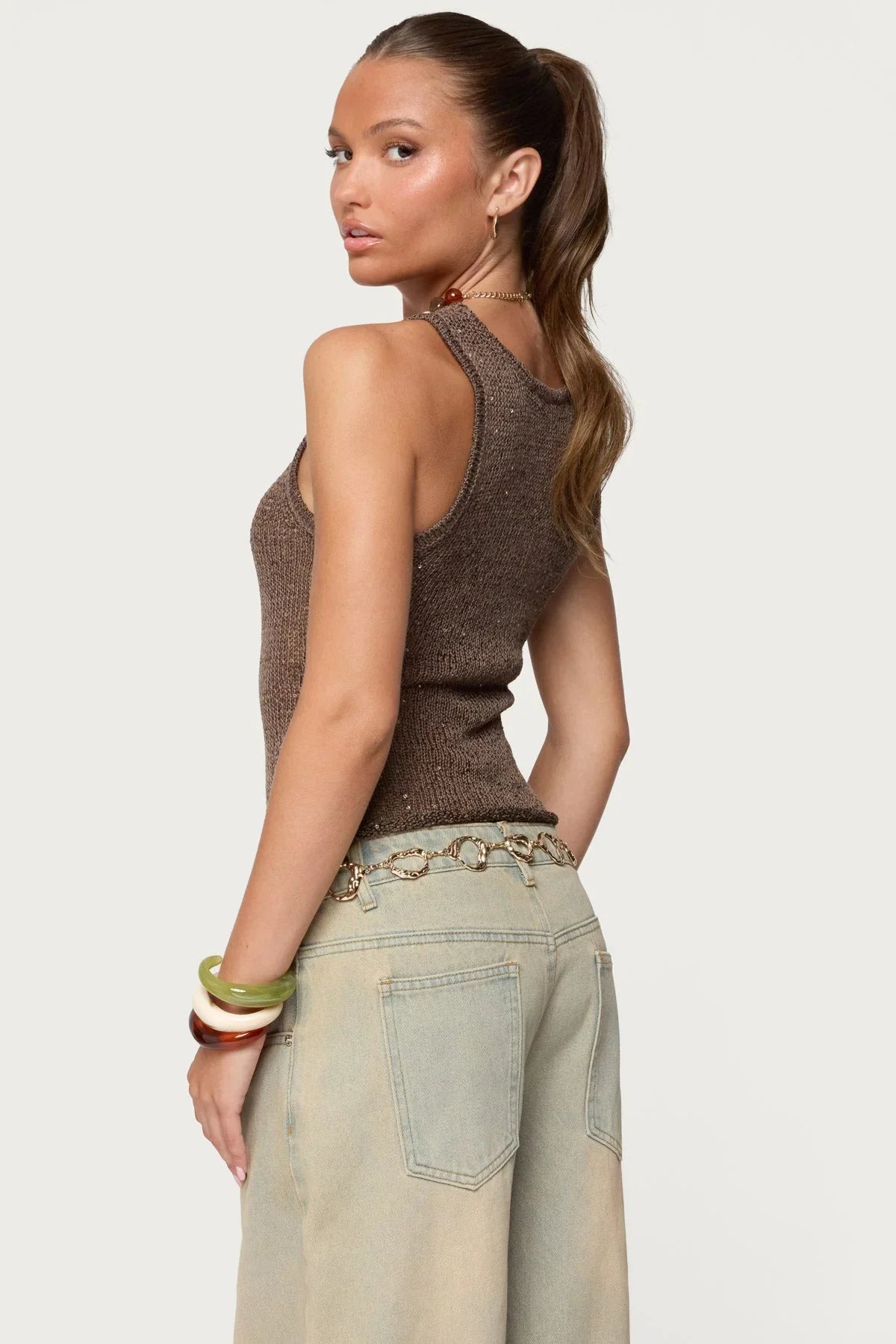 MISS MONDAY | STRICK-TANKTOP ELVIRA MIT PAILLETTEN