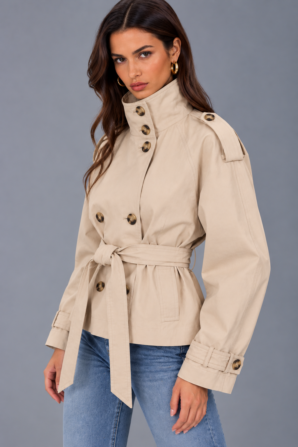 MISS MONDAY | TRENCH CORTO CON CINTURA
