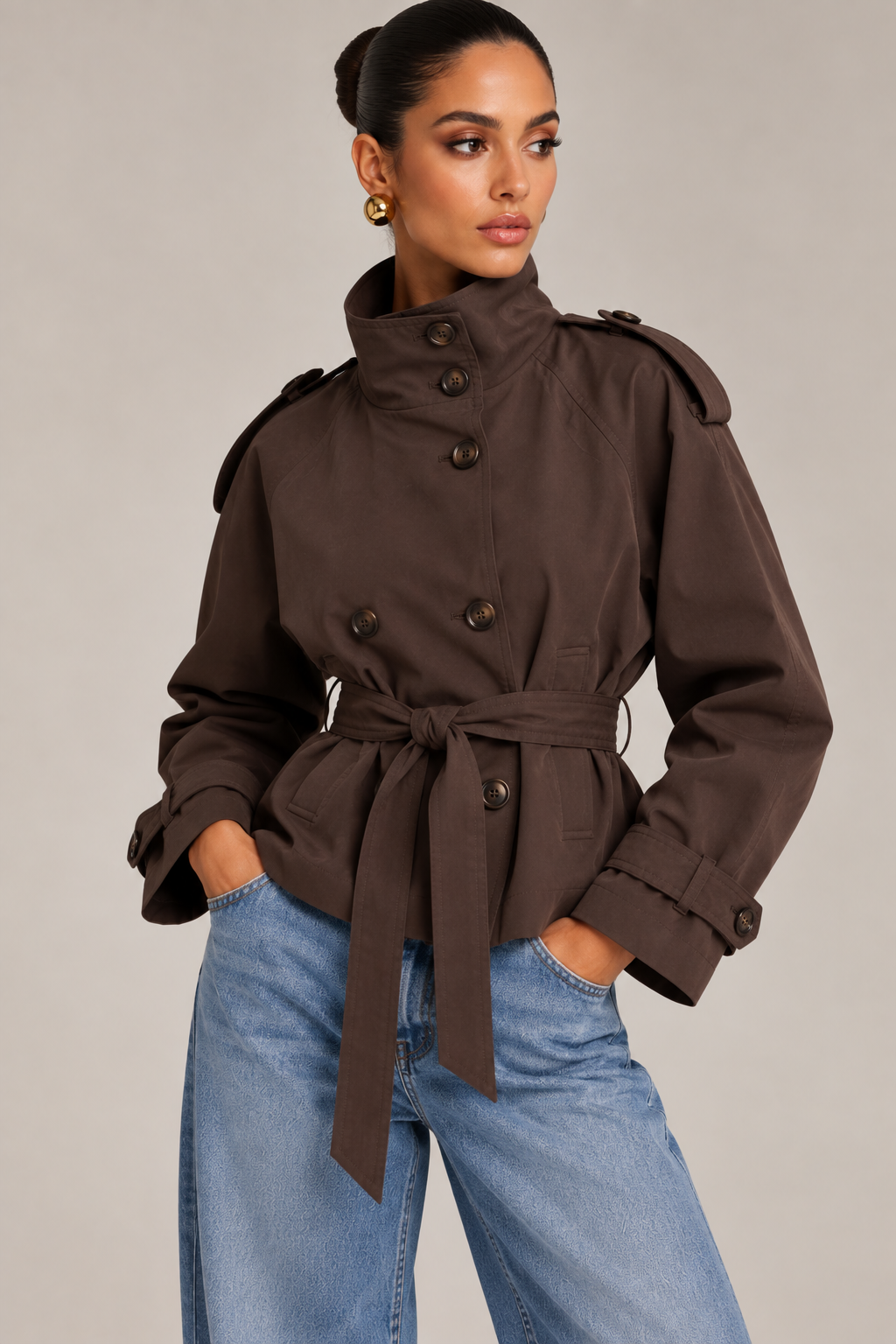 MISS MONDAY | TRENCH CORTO CON CINTURA