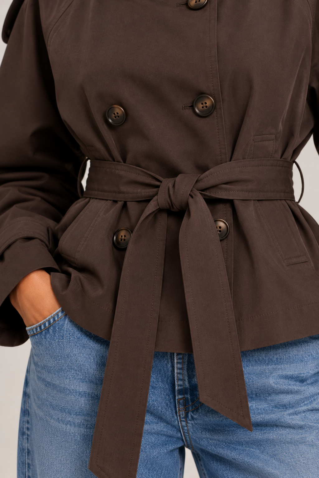 MISS MONDAY | TRENCH CORTO CON CINTURA