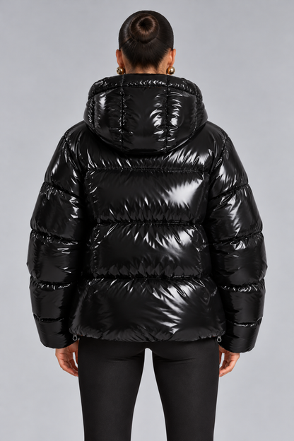 MISS MONDAY | SHINY CROPPED PUFFER JACKET