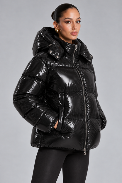 MISS MONDAY | SHINY CROPPED PUFFER JACKET