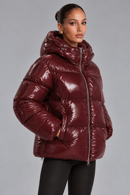 MISS MONDAY | SHINY CROPPED PUFFER JACKET