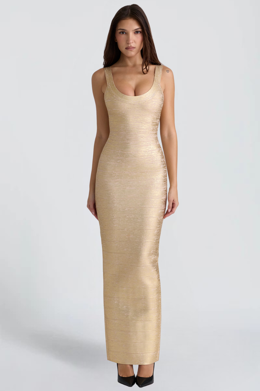 MISS MONDAY | MAXI-JURK CHAMPAGNE