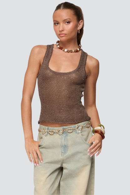 MISS MONDAY | STRICK-TANKTOP ELVIRA MIT PAILLETTEN