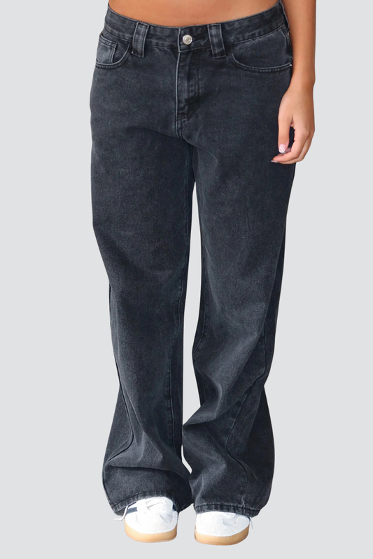 MISS MONDAY | JEANS NERI A GAMBA LARGA