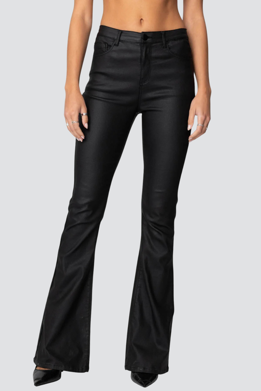 MISS MONDAY | JEANS A ZAMPA IN ECOPELLE