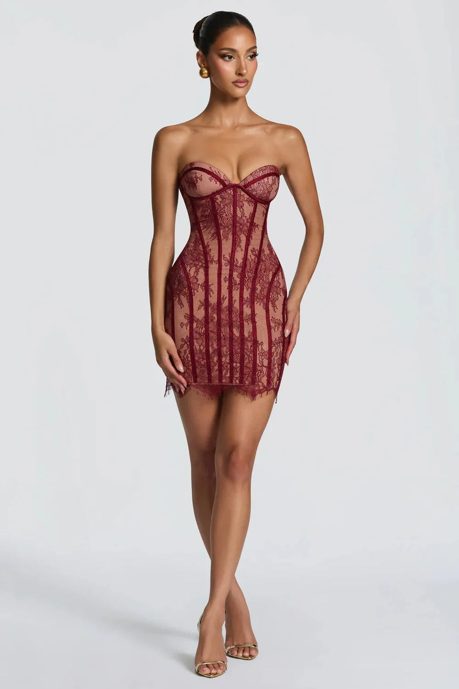 MINI ABITO SIAN CON CORSETTO IN PIZZO